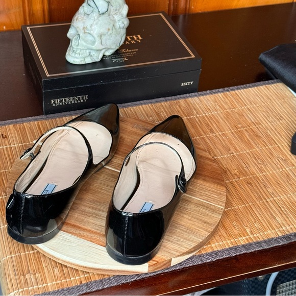 PRADA GENUINE POINT TOE BALLERINA MARYJANE FLAT ITALIAN PATENT LEATHER SZ 6.5❤️ - Picture 5 of 11